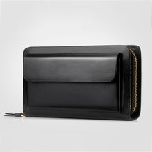 Load image into Gallery viewer, Carteira Men Leather Double Zipper Wallet