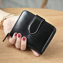 Load image into Gallery viewer, Brand Wallet Women Oil Wax Genuine Leather Wallet
