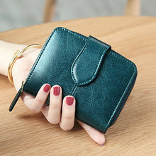 Load image into Gallery viewer, Brand Wallet Women Oil Wax Genuine Leather Wallet