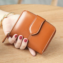 Load image into Gallery viewer, Brand Wallet Women Oil Wax Genuine Leather Wallet