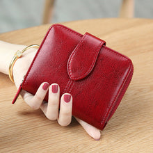 Load image into Gallery viewer, Brand Wallet Women Oil Wax Genuine Leather Wallet