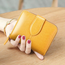 Load image into Gallery viewer, Brand Wallet Women Oil Wax Genuine Leather Wallet