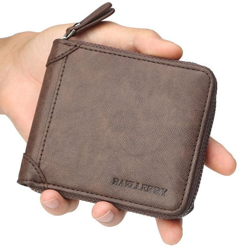 Mens Leather Wallet Men Business ID Card Holder